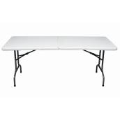 GSC Technologies Folding Table - White - Plastic Top - 72-in L x 30-in H