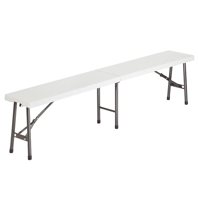 Enduro 72-in L x 12-in W x 17 1/2-in H Steel Frame White Polyethylene Folding Bench