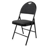 Enduro 18.3-in x 20-in x 35-in Black Fabric Folding Chair