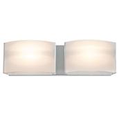 2-Light Wall Sconce - Glass/Metal - Chrome