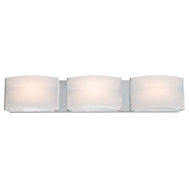 DVI Lighting Vanguard Vanity Wall Fixture - Chrome Finish - Opal Glass Shades - 100-Watts