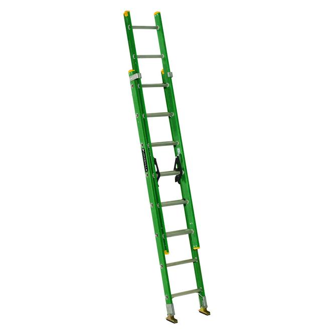 Louisville Ladder 16 ft Fiberglass Extension Ladder, load capacity 225 lbs.  Type II duty rating