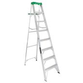 Louisville Ladder 8 ft Aluminum Step Ladder with Pail Tray, load capacity 225 lbs. Type II duty rating