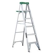 Louisville Aluminum Step Ladder with Folding Shelf 6-ft