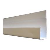 Garniture extérieure en J de Taiga, aluminium de couleur blanche, 10 pi de long x 1/2 po de large
