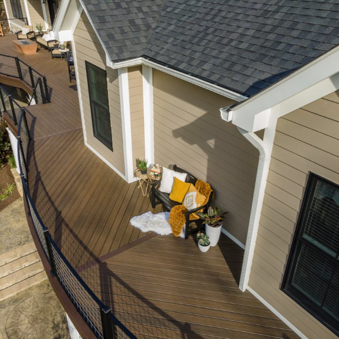 Trex Transcend Composite Deck Board - Grooved Edge - Spiced Rum - Fade Resistant