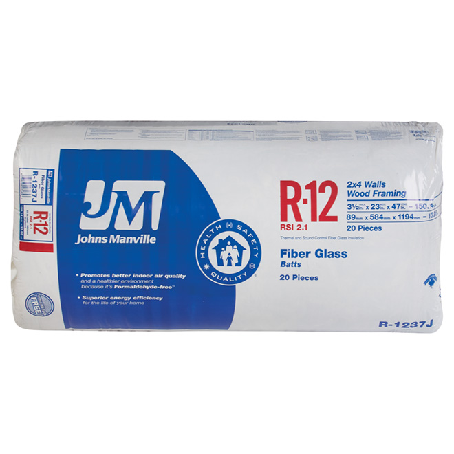 Johns Manville R12 Fibreglass Batt Insulation 150.14 Sq. Ft. 2 x 4