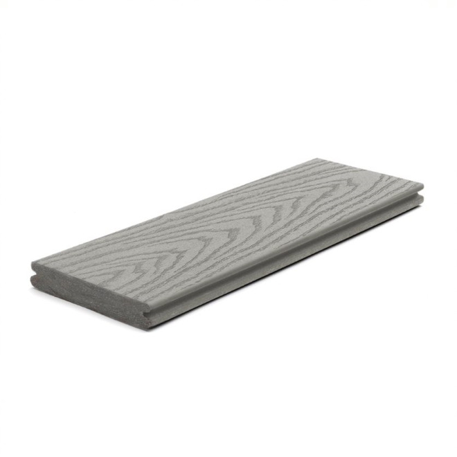 Trex Transcend Pebble Grey 0.82-in x 5.5-in x 12-ft Grooved Edge Deck Board