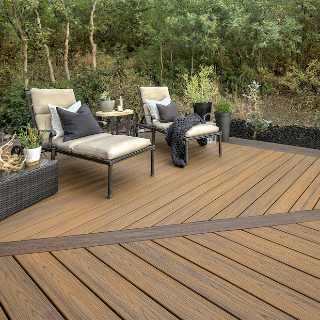 Trex Transcend Havana Gold 0.94-in x 5.5-in x 20-ft Square Edge Deck Board