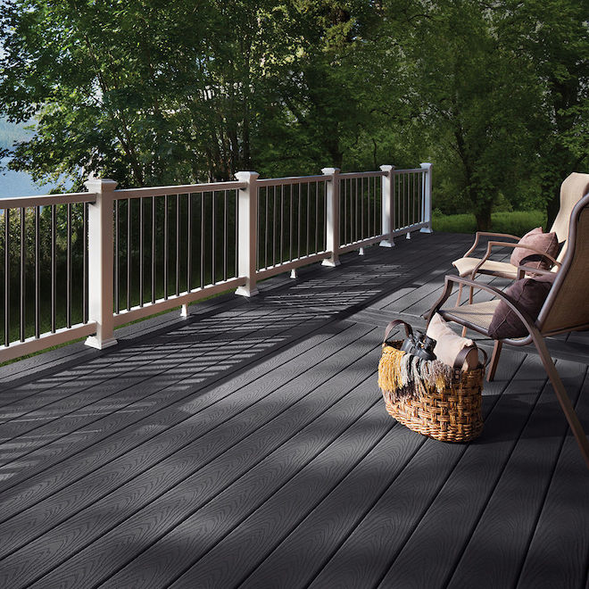 Trex Select Deck Board - Winchester Grey - 7/8-in x 6-in x 12-ft - Grooved Edge