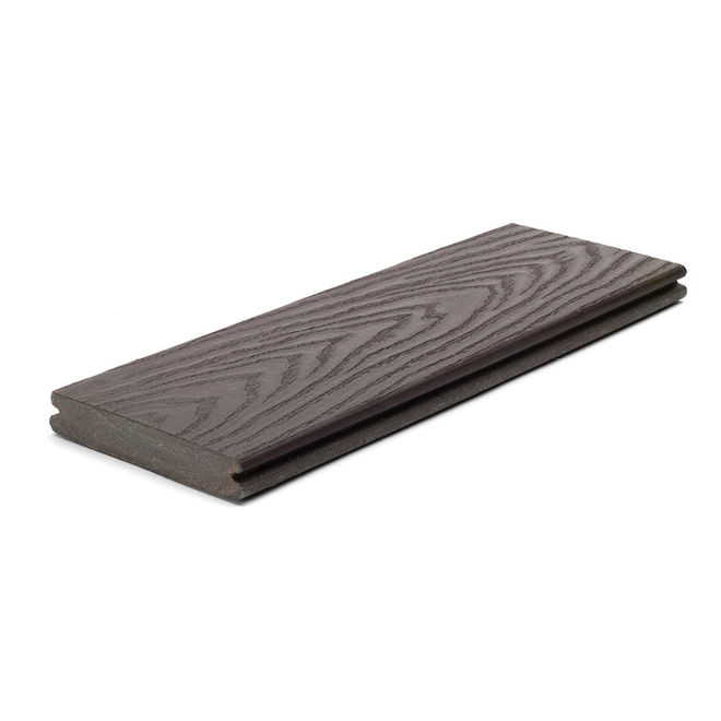 Planche de terrasse Trex Select, brun Woodland, 7/8 po x 6 po x 12 pi, bord rainuré