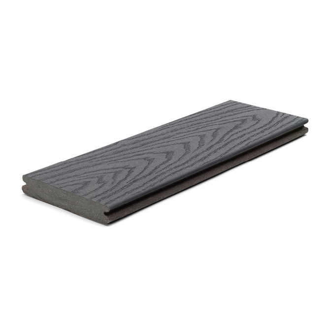 Planche de terrasse Trex Select, gris Winchester, 7/8 po x 6 po x 20 pi, bord rainuré