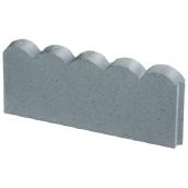Scalloped Lawn Edge - Cement - 8" x 18" x 2" - Grey