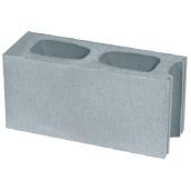 Revelstoke Concrete Block - Grey - Standard - 20.32-cm H x 15.24-cm W x 40.64-cm L