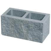 Revelstroke Concrete Block - Grey - Split Face - 20.32-cm H x 40.64-cm W x 20.32-cm L