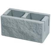 Revelstoke Knock Out Concrete Block - Split Face - Grey - 8-in W x 8-in H x 16-in L