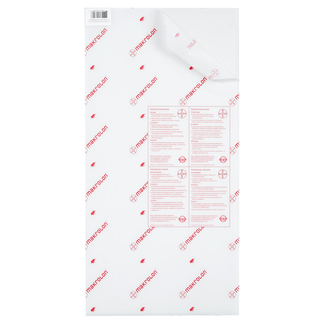 Covestro Makrolon Polycarbonate Sheet - Clear - UV Resistant - 18-in W x 36-in L x 1/8-in T