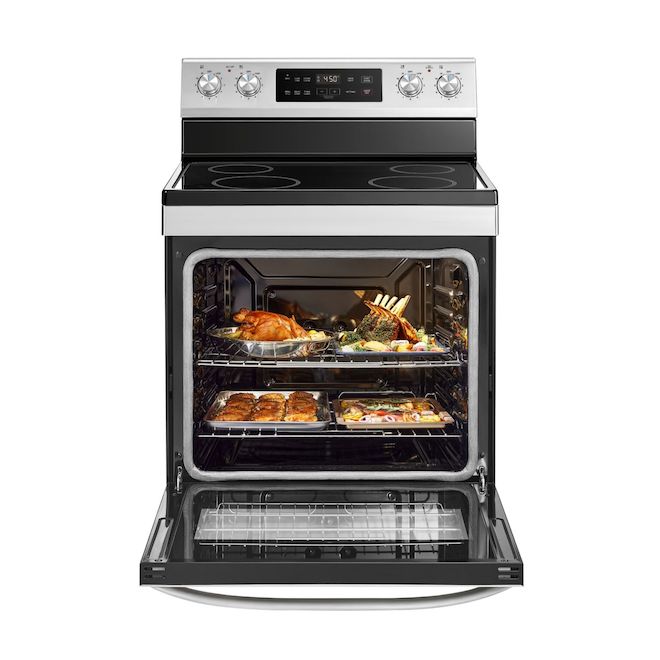 Midea Electric Range 30 W x 46,18 H x 27 D 6,3-ft³ 4-Burner Freestanding Stainless Steel