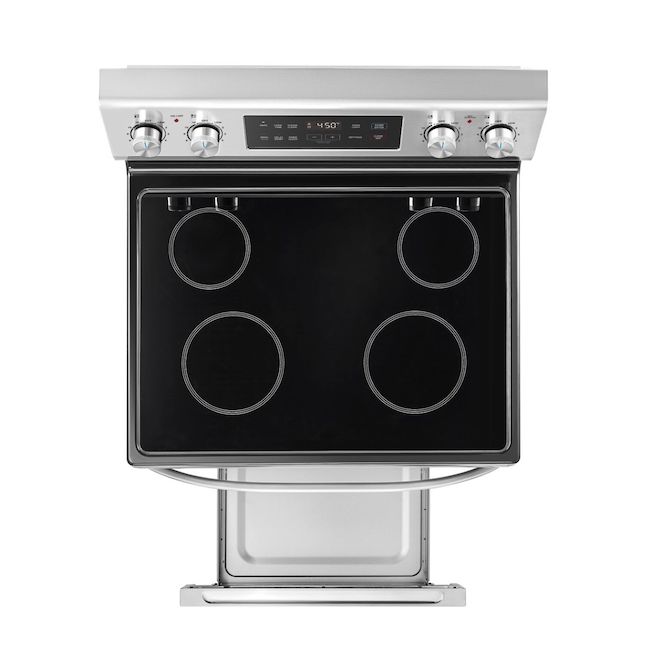 Midea Electric Range 30 W x 46,18 H x 27 D 6,3-ft³ 4-Burner Freestanding Stainless Steel