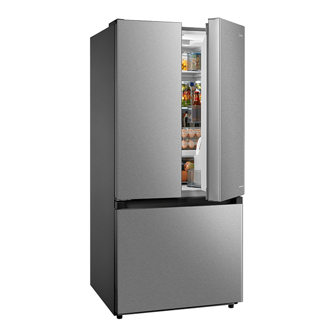 Midea French-Door Refrigerator 30-in 18.4-ft³ - Stainless Steel