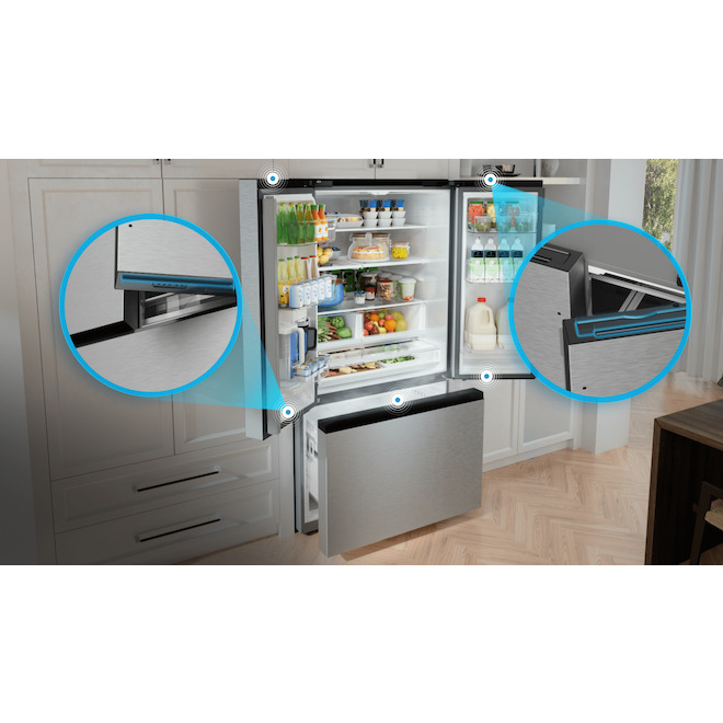 Midea 36-in 31.5-ft³ Standard-Depth French-Door Refrigerator - Stainless Steel