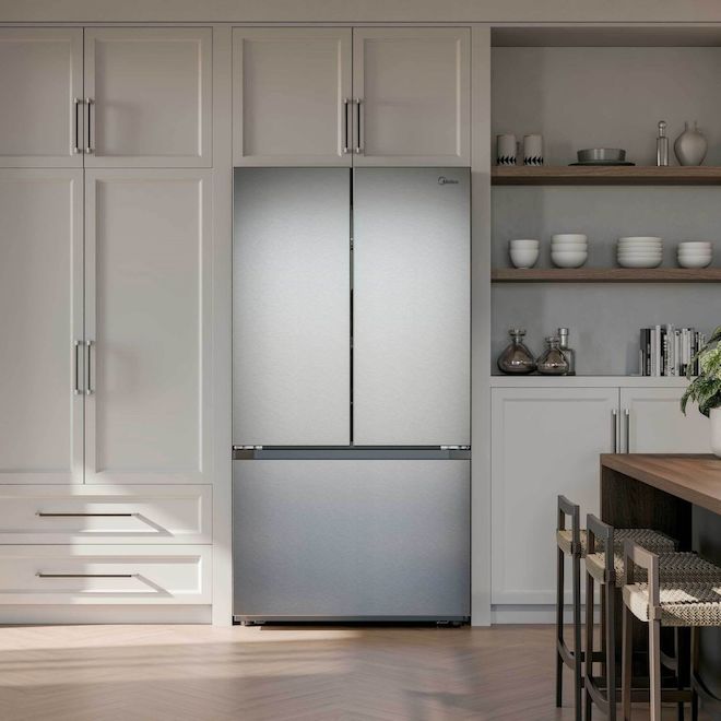 Midea 36-in 31.5-ft³ Standard-Depth French-Door Refrigerator - Stainless Steel