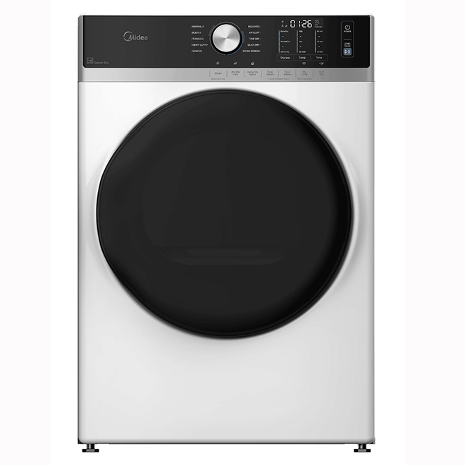 MIDEA Electric Dryer 8-ft³ Eco Dry with Sensor Dry and Steam Function - Metallic Grey