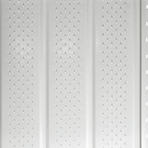 Soffite ventilé SP-300 en aluminium Kaycan, revêtement Polycoat 9000, blanc semi-lustré, 12 pi de long x 16 po de large