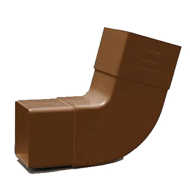 Plastmo KSnap Square Downspout Drop Outlet KStyle Vinyl Brown