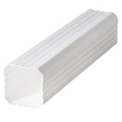 Tuyau de descente d'eaux pluviales carré Plastmo, blanc, en vinyle, 120 po L. x 2 1/2 po l.