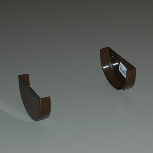 End Cap - Half-Round - Vinyl - 4" - Brown