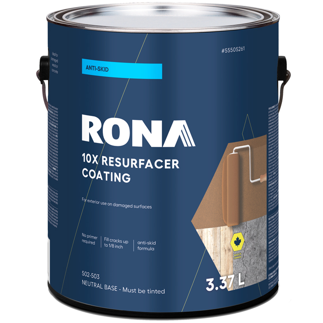 RONA Satin Finish Tintable Neutral Base Exterior Concrete and Wood Resurfacer Paint - 3.5-L