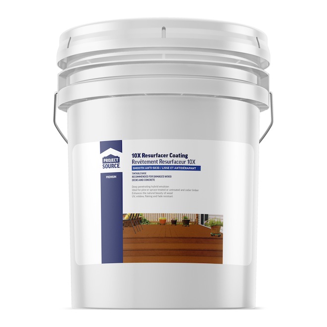 Project Source Satin Finish Neutral Base Exterior Concrete and Wood Tintable Resurfacer Paint - 18-L