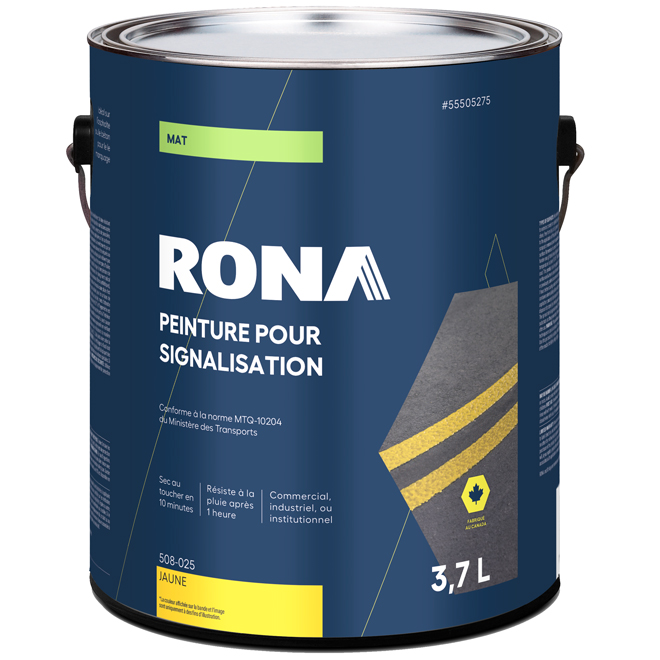 Peinture de marquage routier jaune peu lustré RONA Premium à base d'eau 3,7 L