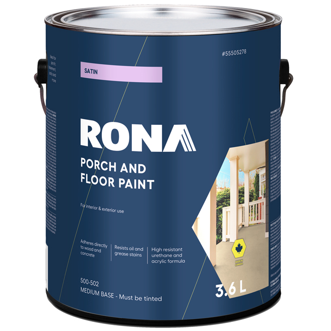 RONA Satin Tintable Medium Base Interior/Exterior Porch and Floor Paint - 3.6-L