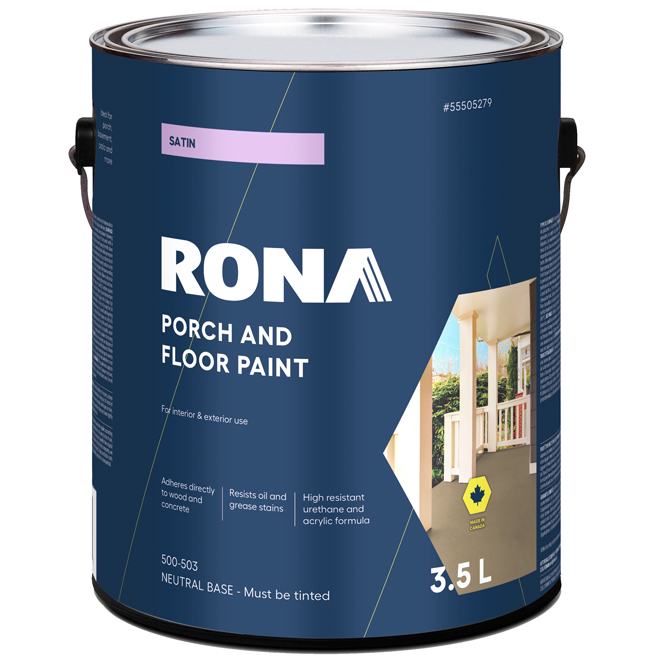 RONA Satin Tintable Neutral Base Interior/Exterior Porch and Floor Paint - 3.5-L