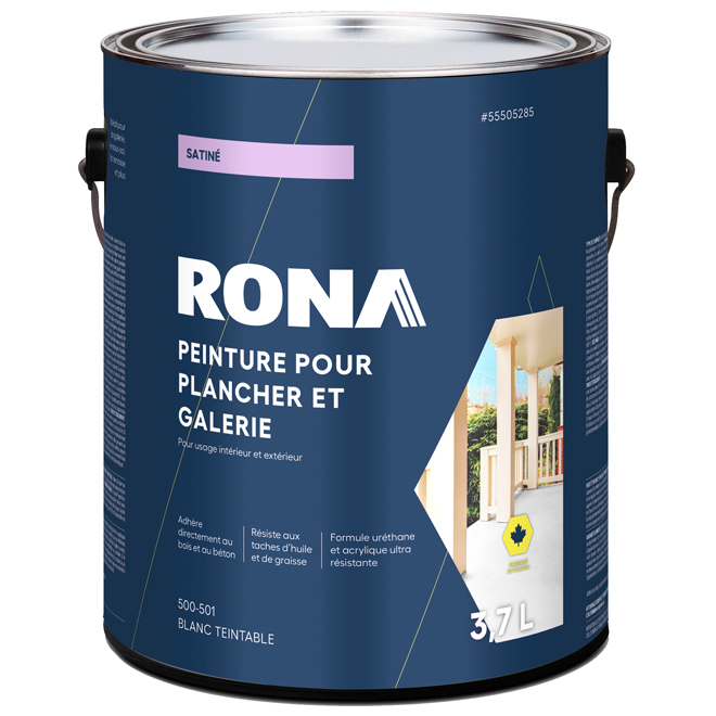 Peinture pour porche et plancher intérieur/extérieur blanc satiné RONA, 3,78 L