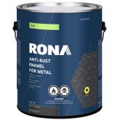 RONA 3.6 L Anti-Rust Oil-Based Metal Enamel Paint - Matte Black
