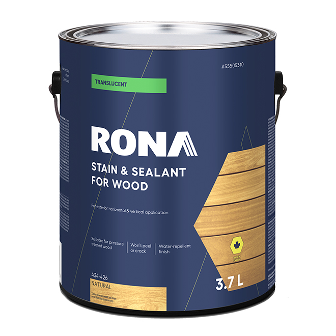 RONA 3.7 L Water-Based Water-Repellent Translucent Exterior Stain - Natural