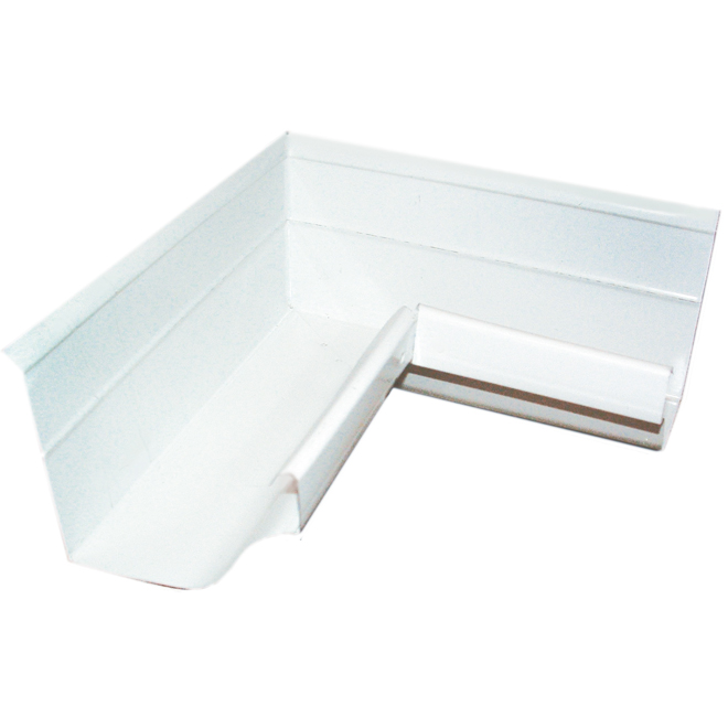 Primeau 1-Pack White Galvalume Steel Hi-Bak Inside Corner Gutter