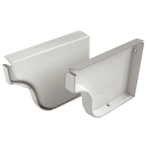 Primeau 1-Pack White Galvalume Hi-Bak Left Gutter Cap 01190 | RONA