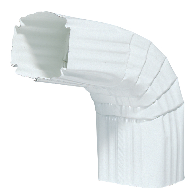 Primeau 1Pack White Galvalume Steel Gutter Front Elbow 01490 RONA