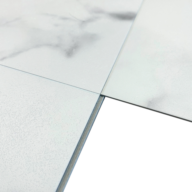Planche de vinyle style marbre SPC True Grout Panache par Quickstyle Industries de 12 po x 36 po, 24,93 pi²/boîte