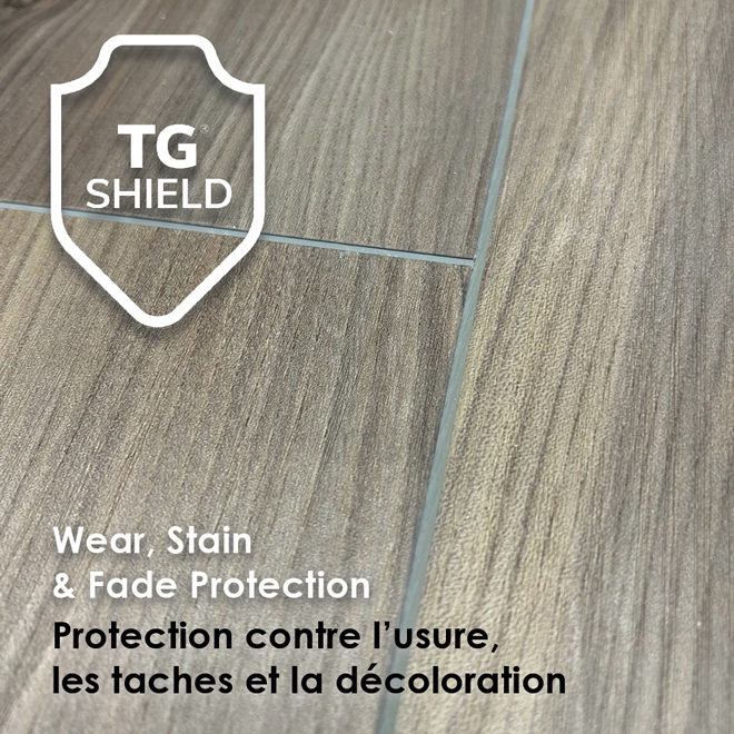 Plancher de vinyle SPC Monument de 7 po x 48 po x 5,5 mm couleur érable gris tempête 21,51 pi²/bte