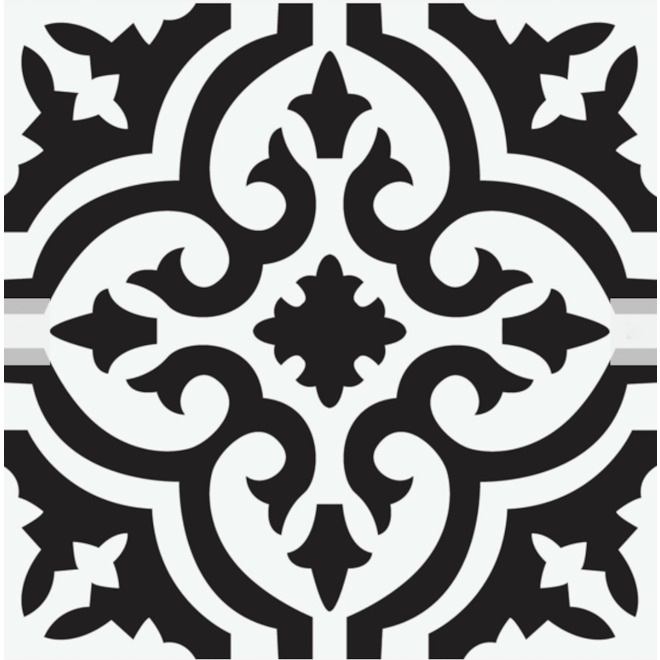 Style Selections 12-in x 12-in Geometric Black and White Peel-and-Stick Vinyl Tile