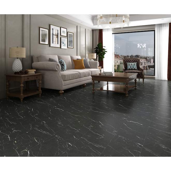 Quickstyle Panache True Grout SPC Tiles - Galaxy Marble - 24.93-sq.ft/box