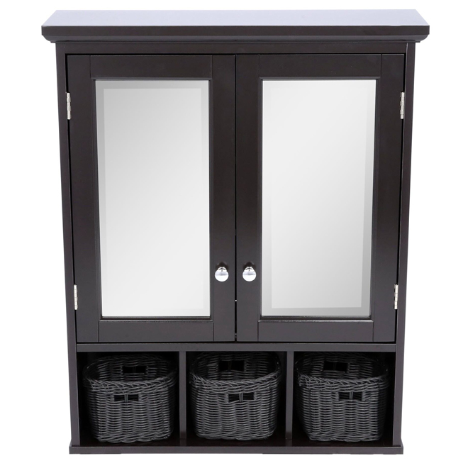 Armoire pharmacie Allen + Roth MDF espresso 24.75 po x 30.25 po