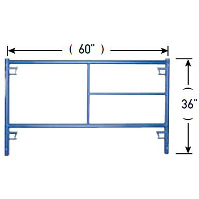 Échafaudage à cadre standard Metaltech, thermolaqué, verrouillage par gravité, 36 po H. x 60 po l.