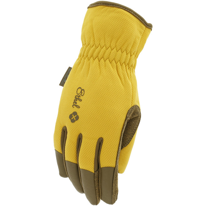 Gants de jardinage Ethel pour femmes, format moyen, cuir synthétique, safran