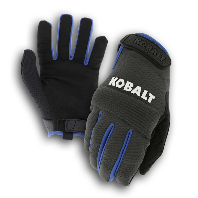 Gants de mécanicien Kobalt, cuir synthétique, unisexe, moyen, noir